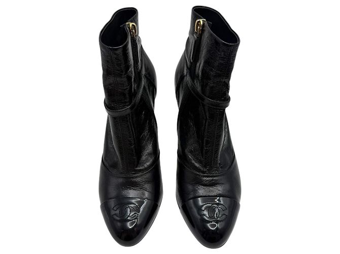 Chanel Botines para mujer con logo CC Negro - vista 3