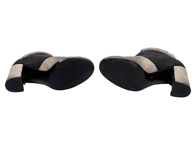 Chanel Botín de mujer acolchado con tacón Castaño - vista 5