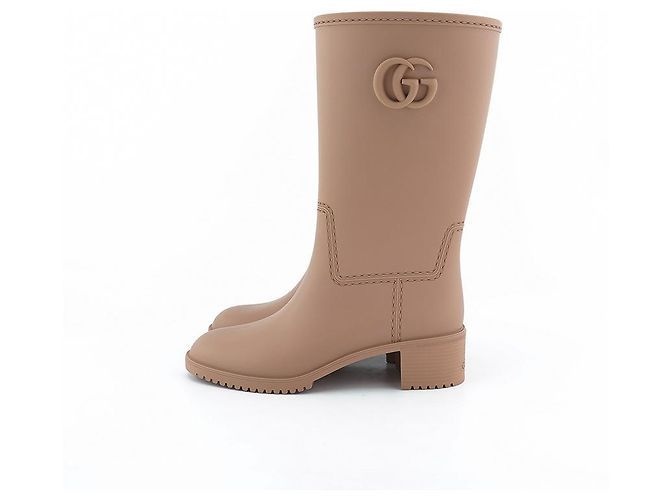 Gucci Botas de lluvia de goma para mujeres marrones Castaño - vista 12