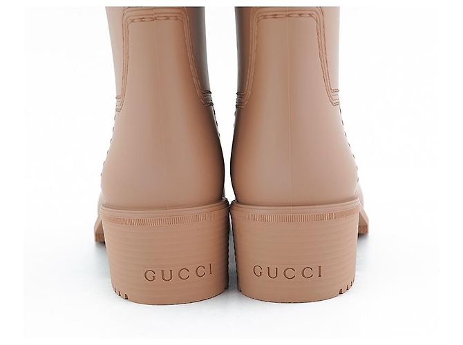 Gucci Botas de lluvia de goma para mujeres marrones Castaño - vista 14