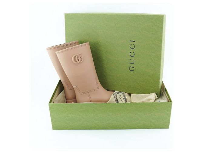 Gucci Botas de lluvia de goma para mujeres marrones Castaño - vista 18