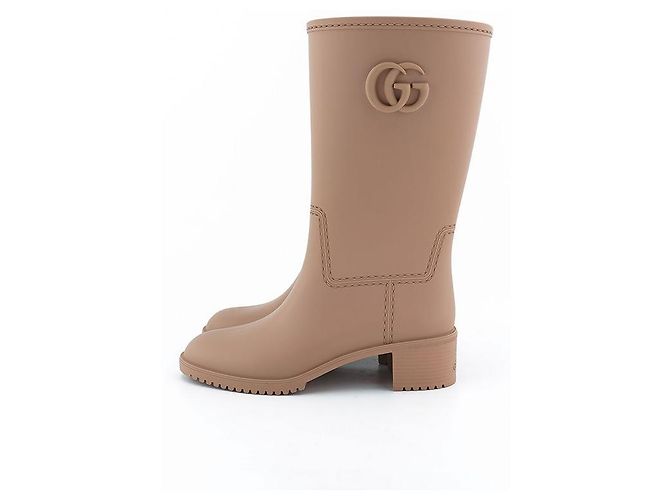 Gucci Botas de lluvia de goma para mujeres marrones Castaño - vista 3