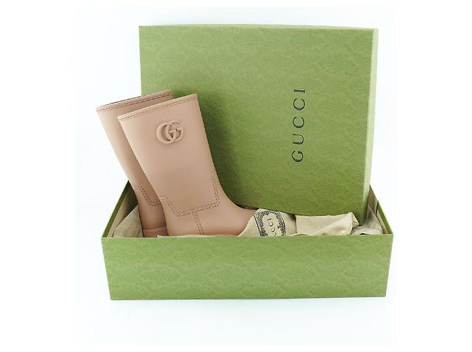 Gucci Botas de lluvia de goma para mujeres marrones Castaño - vista 8
