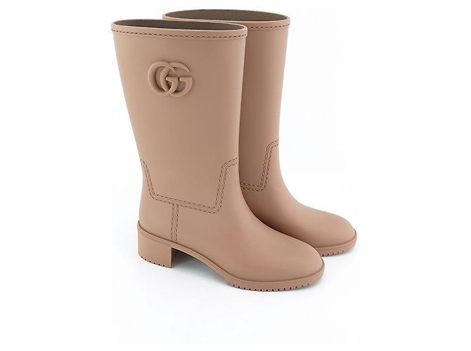 Gucci Botas de lluvia de goma para mujeres marrones Castaño - vista 9