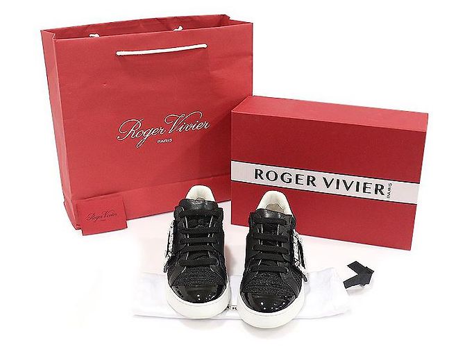 Roger Vivier Sneakers Viv Skate Donna in Pelle Nera Nero - vista 3