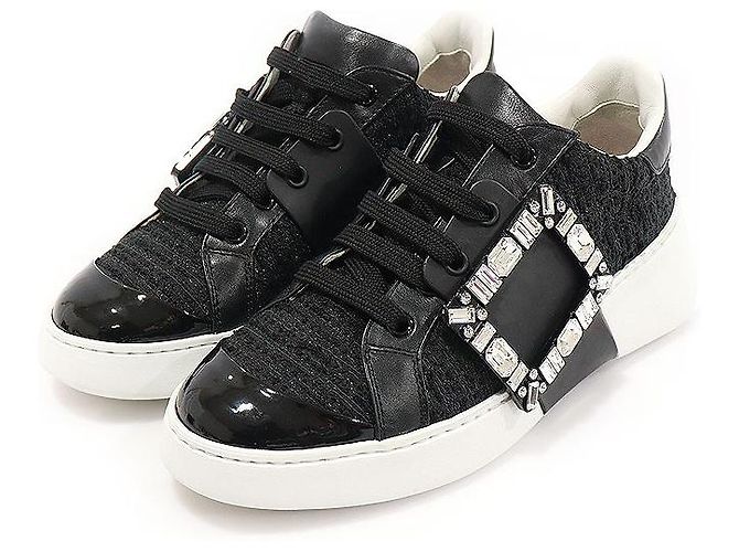 Roger Vivier Sneakers Viv Skate Donna in Pelle Nera Nero - vista 4