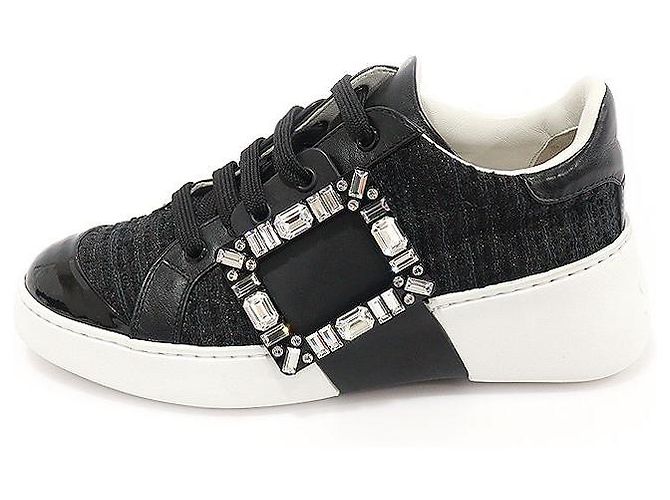 Roger Vivier Sneakers Viv Skate Donna in Pelle Nera Nero - vista 5
