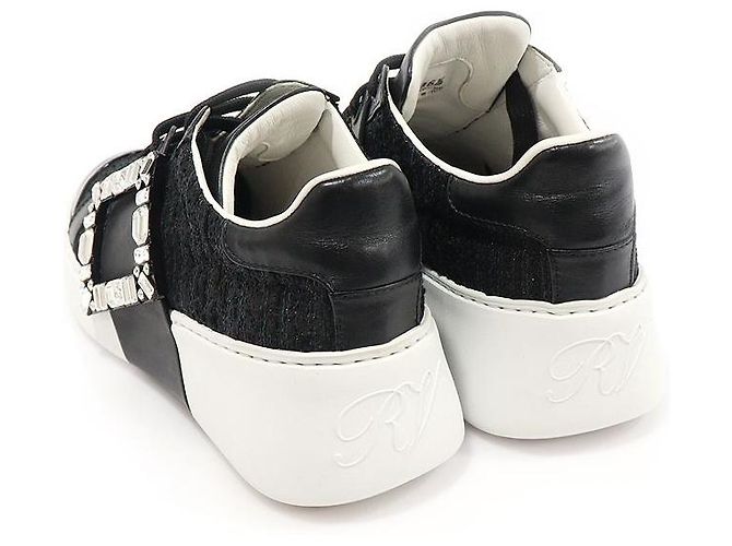 Roger Vivier Sneakers Viv Skate Donna in Pelle Nera Nero - vista 6