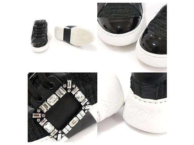 Roger Vivier Sneakers Viv Skate Donna in Pelle Nera Nero - vista 7