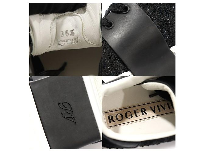 Roger Vivier Sneakers Viv Skate Donna in Pelle Nera Nero - vista 8