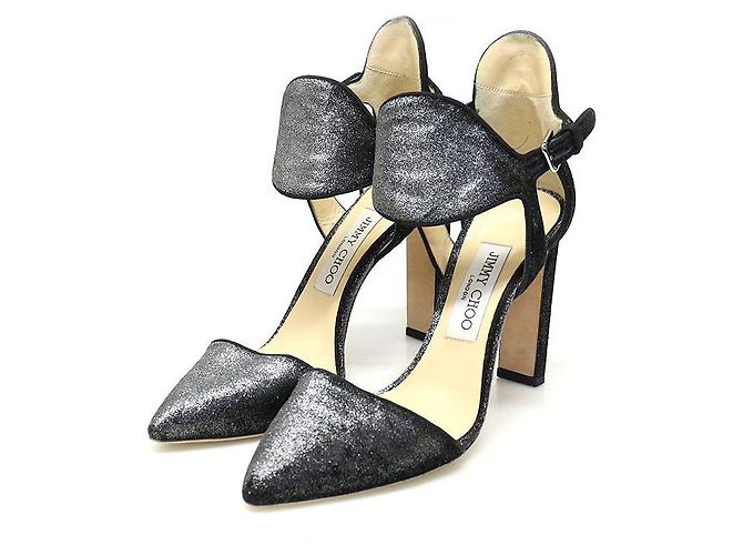 Jimmy Choo Pumps in velluto cristallo grigio per donne Marrone - vista 3