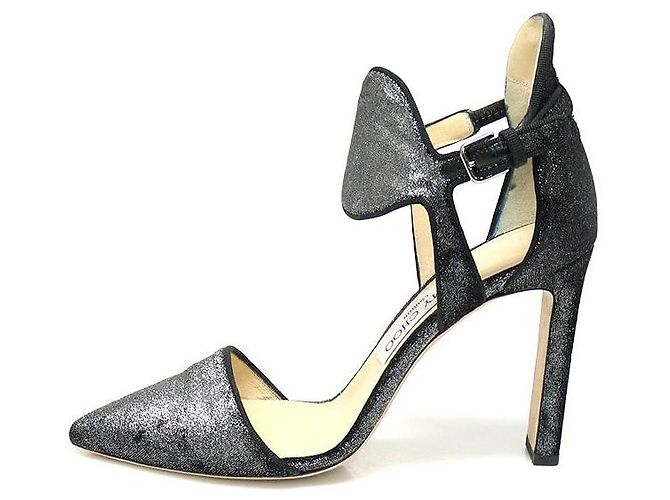 Jimmy Choo Pumps in velluto cristallo grigio per donne Marrone - vista 4