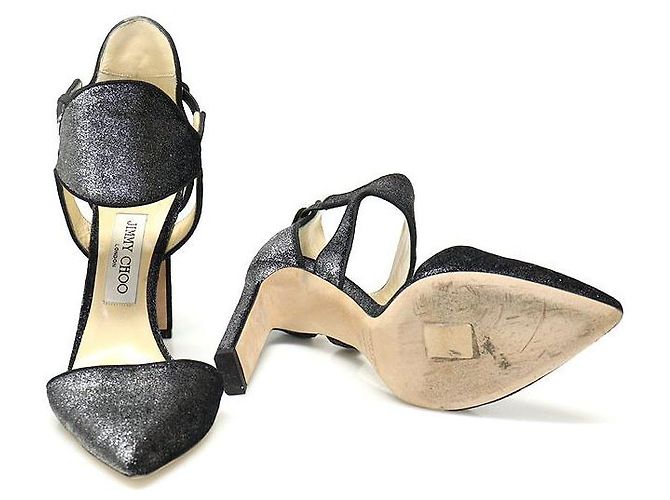 Jimmy Choo Pumps in velluto cristallo grigio per donne Marrone - vista 6