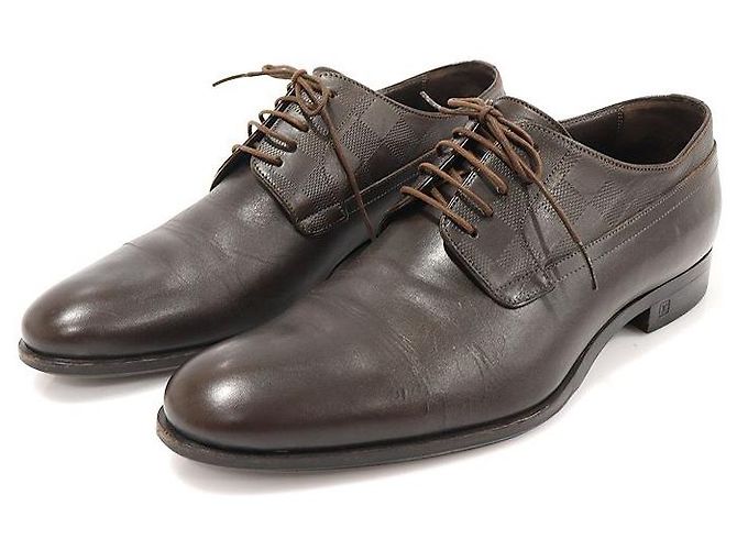 Louis Vuitton Scarpe Derby da uomo in pelle caviar Damier marrone - vista 5