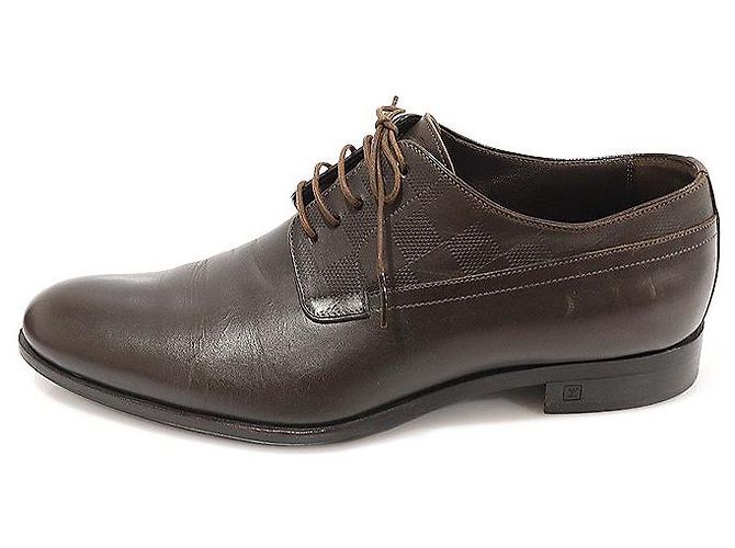 Louis Vuitton Scarpe Derby da uomo in pelle caviar Damier marrone - vista 6