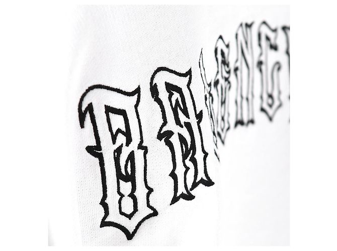Balenciaga Weißer Hoodie mit gesticktem Tattoo-Logo Rot - Ansicht 11