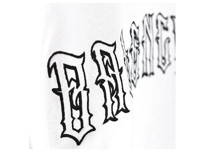 Balenciaga Weißer Hoodie mit gesticktem Tattoo-Logo Rot - Ansicht 4