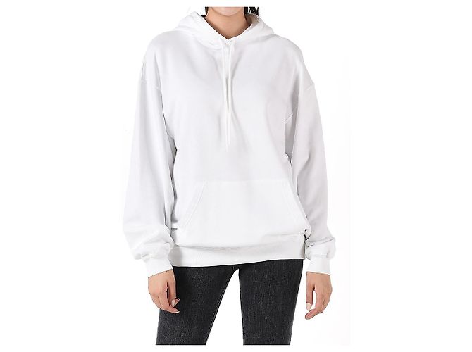Balenciaga Weißer Hoodie mit gesticktem Tattoo-Logo Rot - Ansicht 8