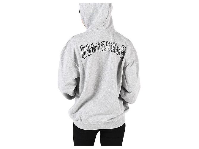 Balenciaga Grau Bestickter Hoodie mit Tattoo-Logo Braun - Ansicht 12