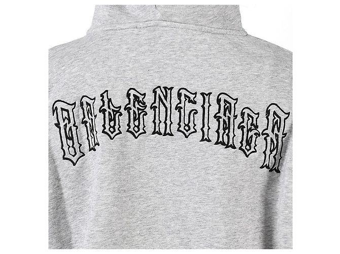 Balenciaga Grau Bestickter Hoodie mit Tattoo-Logo Braun - Ansicht 13