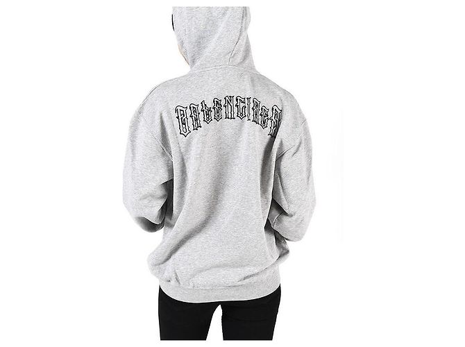 Balenciaga Grau Bestickter Hoodie mit Tattoo-Logo Braun - Ansicht 3