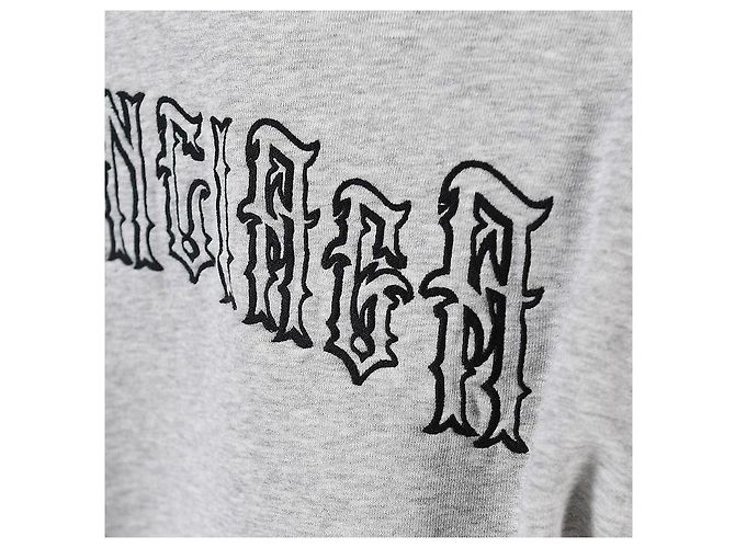 Balenciaga Grau Bestickter Hoodie mit Tattoo-Logo Braun - Ansicht 5