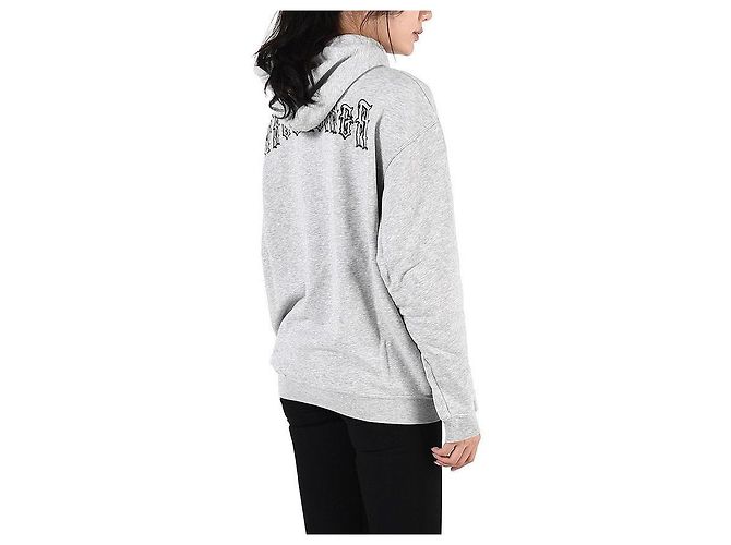 Balenciaga Grau Bestickter Hoodie mit Tattoo-Logo Braun - Ansicht 8