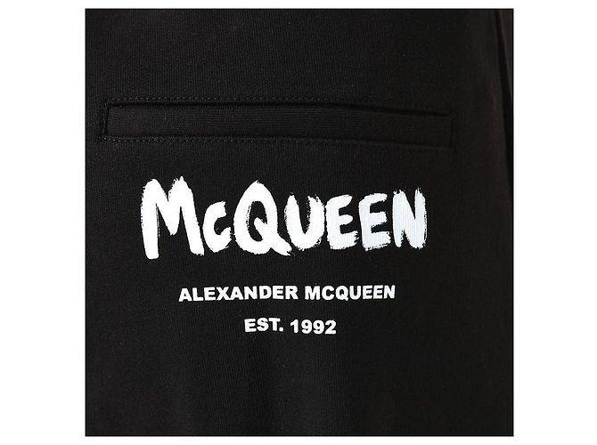 Alexander Mcqueen Pantalones de chándal con logo de graffiti negros - vista 14