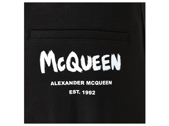 Alexander Mcqueen Pantalones de chándal con logo de graffiti negros - vista 5