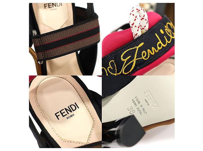 Fendi Scarpe con tacco slingback Colibri in lana multicolore per donne - vista 7