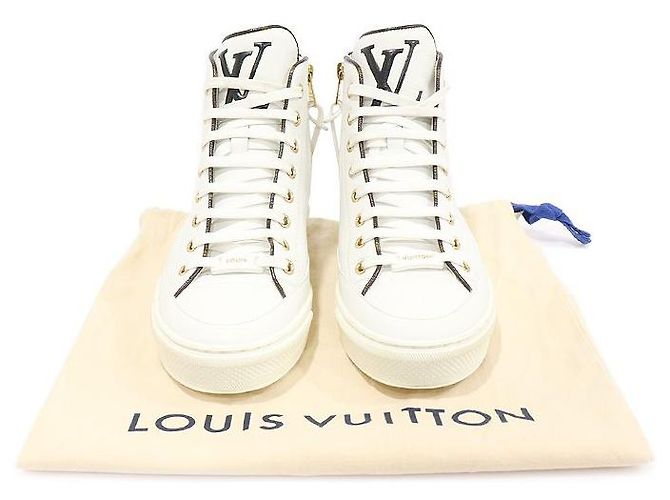 Louis Vuitton Sneaker alte Stella Game On in pelle di vitello bianca per donne Bianco - vista 2