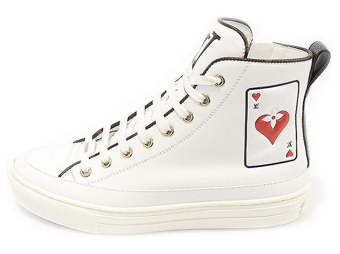 Louis Vuitton Sneaker alte Stella Game On in pelle di vitello bianca per donne Bianco - vista 4