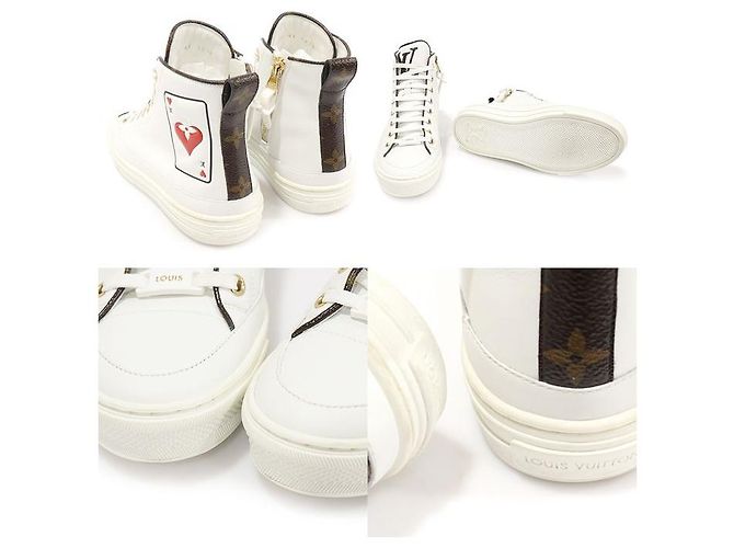 Louis Vuitton Sneaker alte Stella Game On in pelle di vitello bianca per donne Bianco - vista 5