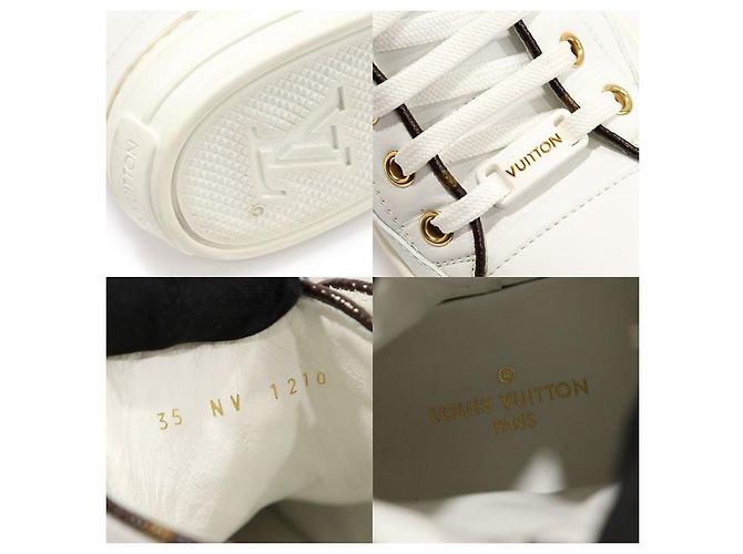 Louis Vuitton Sneaker alte Stella Game On in pelle di vitello bianca per donne Bianco - vista 7