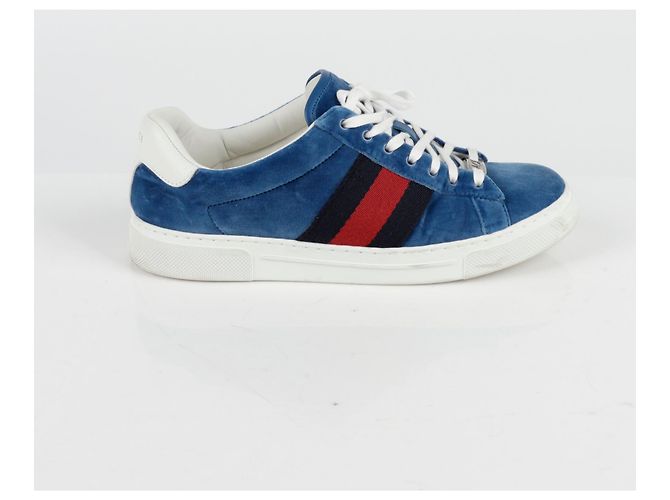 Gucci Sneakers Ace Web Blu - vista 2