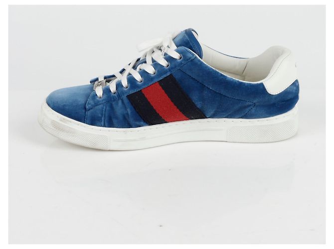 Gucci Sneakers Ace Web Blu - vista 3