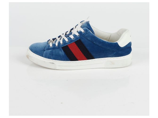 Gucci Sneakers Ace Web Blu - vista 4