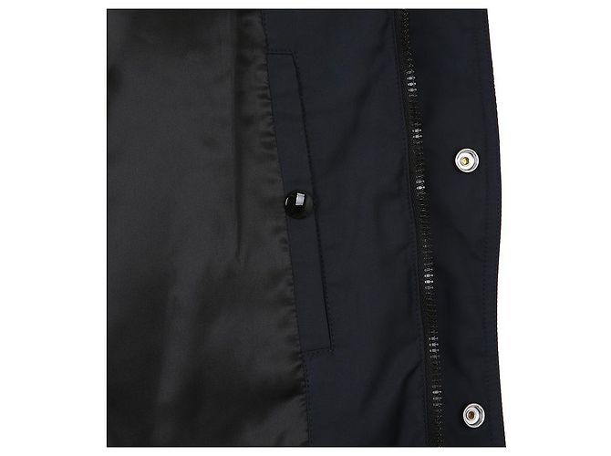 Céline Giacca a vento con ricamo del logo in blu navy - vista 11