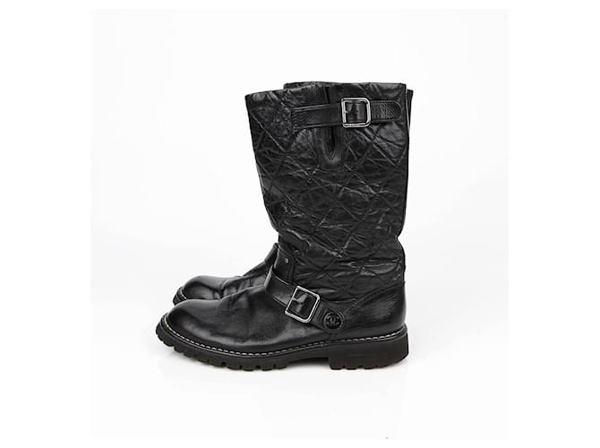 Chanel Botas Biker Negro - vista 4