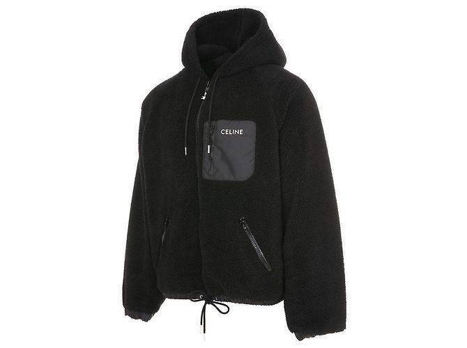 Céline Fleece-Jacke mit gesticktem Logo Rot - Ansicht 3