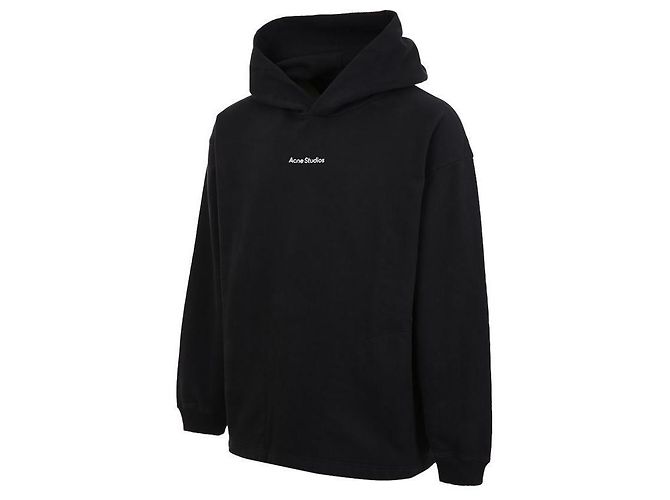 Acne Schwarzer Hoodie mit Logo-Detail - Ansicht 3