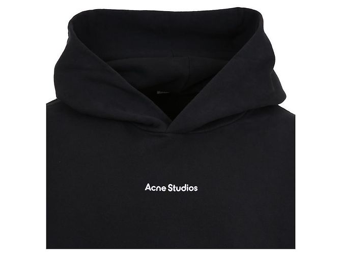 Acne Schwarzer Hoodie mit Logo-Detail - Ansicht 7