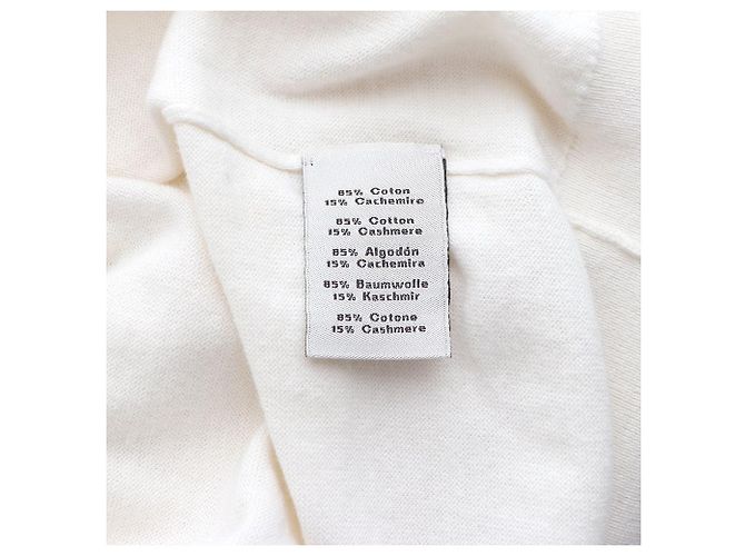 Hermès Malha de Cachemira com Mangas Curtas Branco - vista 10