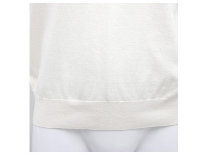 Hermès Malha de Cachemira com Mangas Curtas Branco - vista 16