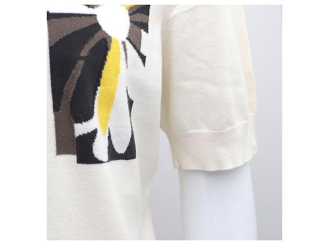 Hermès Malha de Cachemira com Mangas Curtas Branco - vista 5