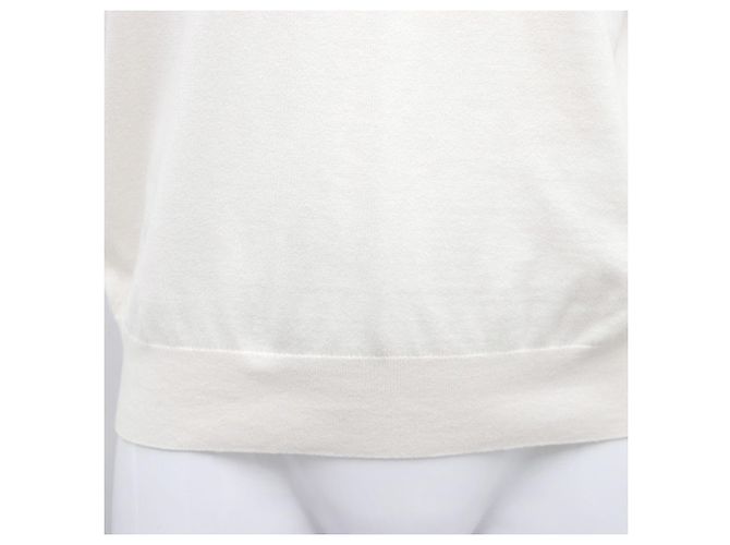 Hermès Malha de Cachemira com Mangas Curtas Branco - vista 6