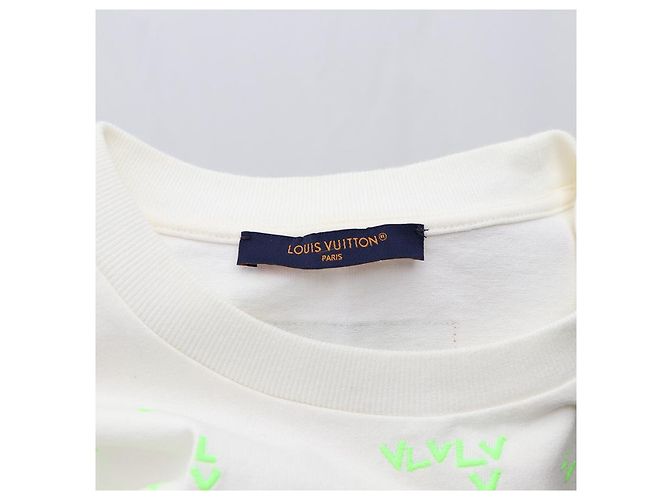 Louis Vuitton Kurzarm-T-Shirt mit gesticktem LV-Logo Weiß - Ansicht 17