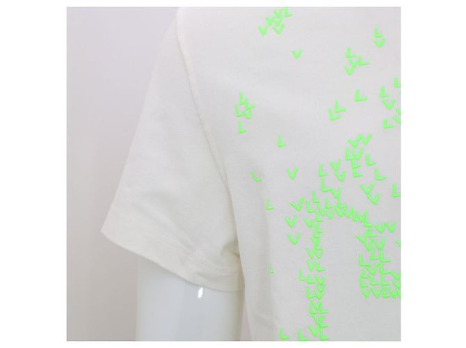 Louis Vuitton Kurzarm-T-Shirt mit gesticktem LV-Logo Weiß - Ansicht 3
