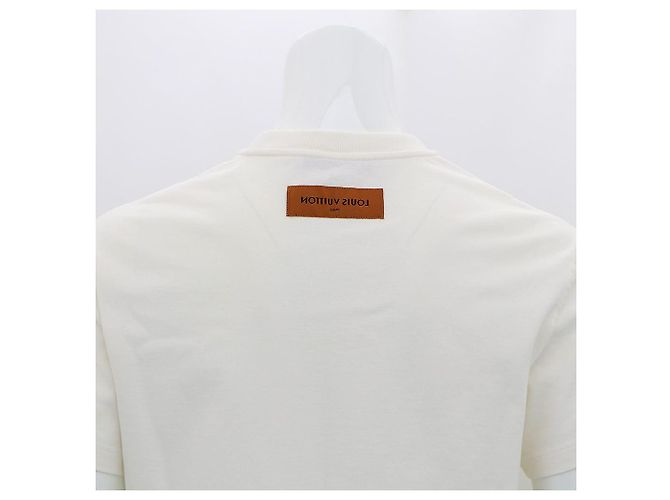 Louis Vuitton Kurzarm-T-Shirt mit gesticktem LV-Logo Weiß - Ansicht 6