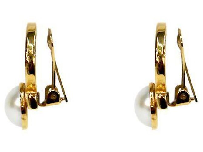 Salvatore Ferragamo Pendientes de oro Gancini perla Ferragamo - vista 2